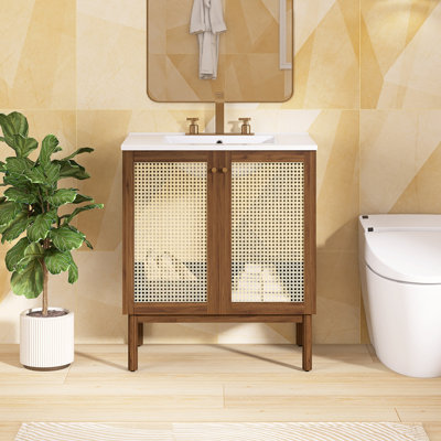 Ensemble de meuble-lavabo autoportant 29,9 po avec plateau en céramique 29,9 po