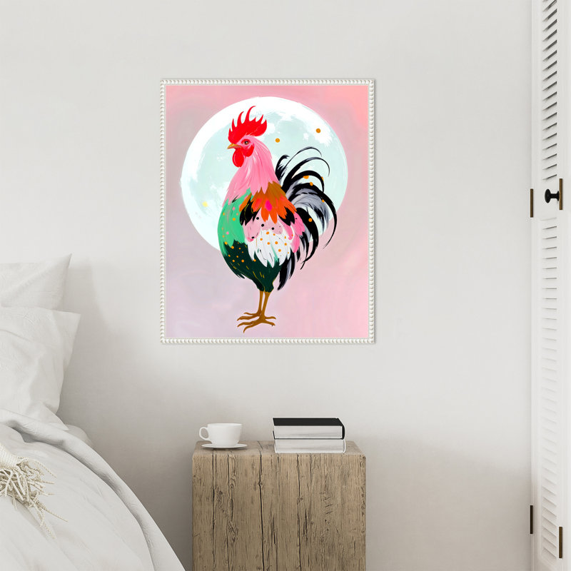 «Charm Never Hurt a Rooster» par Maupin, reproduction d'art sur toile encadrée, H 28 po x l 23 po