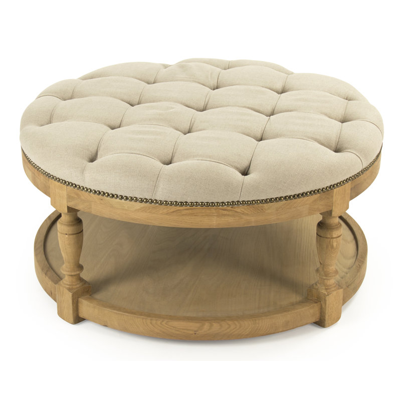 Tammy Round Ottoman, Brown