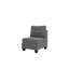 Fauteuil modulaire 3 pièces gris - Tissu semblable au lin et siège en bois