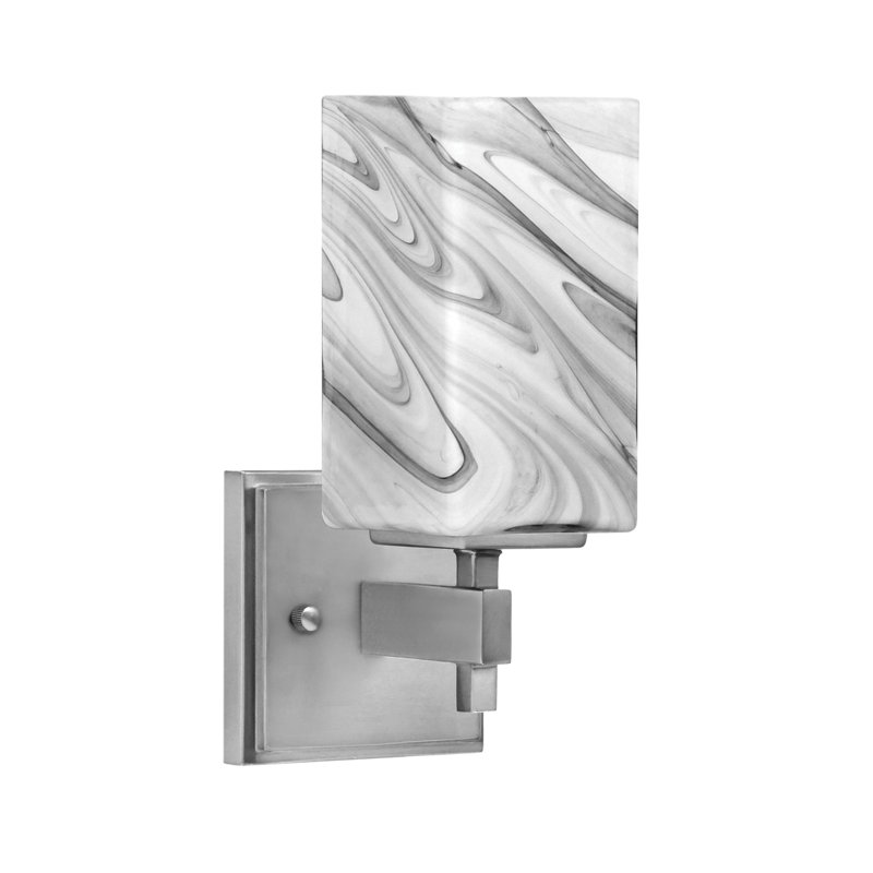 Applique murale Corbin, avec verre à onyx carré 3,5 po, Nickel