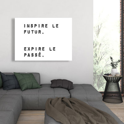 «Inspire the future», art sur toile noir et blanc