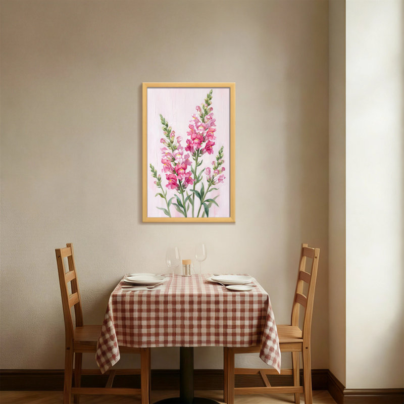 Plantes et fleurs fleurs roses sur fond de bois clair, H 18 po x l 12 po