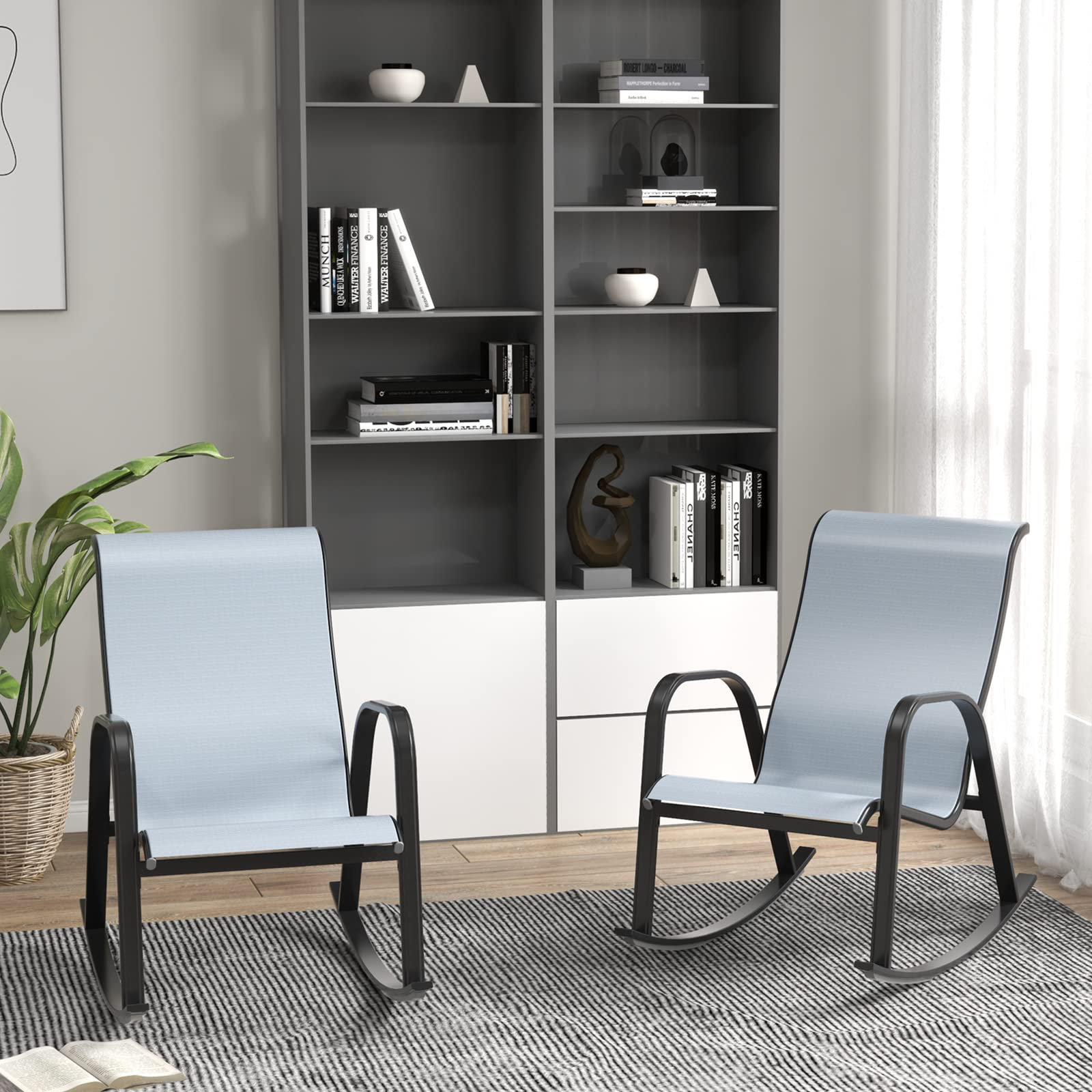 Outside Steel Rocker Winston Porter Metal Outdoor Rocking Chair, Steel Rocker Seating ...