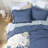 Andency Oversized King Ruffle Comforter Set 120x120, 3 Pieces Ocean Blue Lightweight Fluffy Super King Bedding Set, Shabby Chic Famhouse All Season Bed Set for Girls Women-124610464-124610434