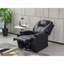  Fauteuil inclinable compact à simple siège en similicuir noir avec porte-gobelets et inclinaison réglable