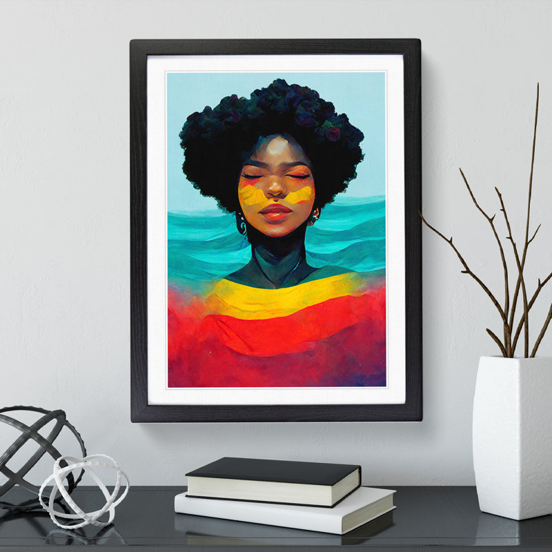 XV1022-2694X Marvellous Woman - Print, 64cm H x 46cm W x 3cm D, White, Black Framed Paper