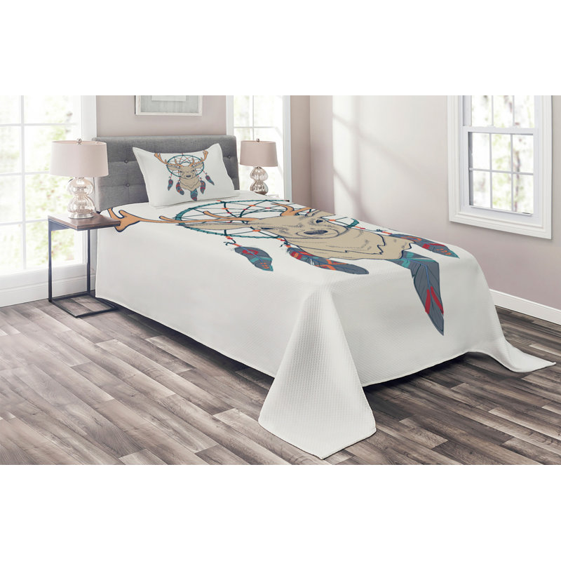 Rustic Polyester Coverlet, Twin Bedspread + 1 Sham
