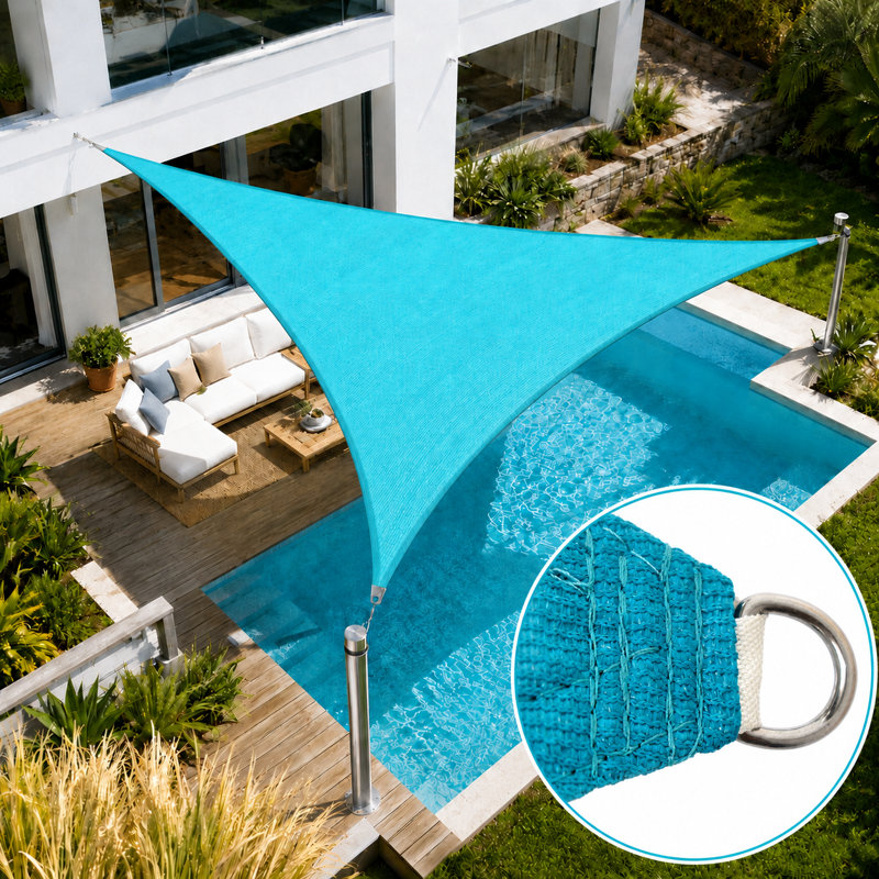 Voile d'ombrage en triangle Amgo, 10 pi x 10 pi x 10 pi, Sarcelle