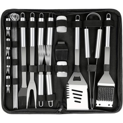 Premium BBQ Grill Tool Set, 24 Piece Stainless Steel Barbecue Accessories Kit With Carrying Case, Professional Grilling Utensils For Outdoor Cooking, Camping, Mens Gift