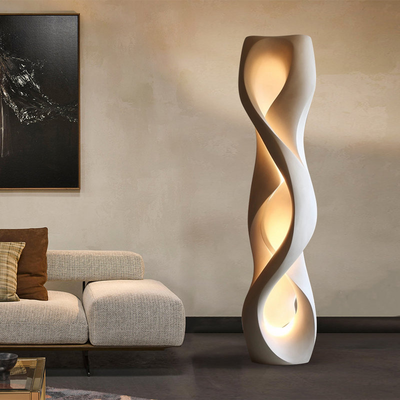 Lampadaires ivoire en plastique de forme libre