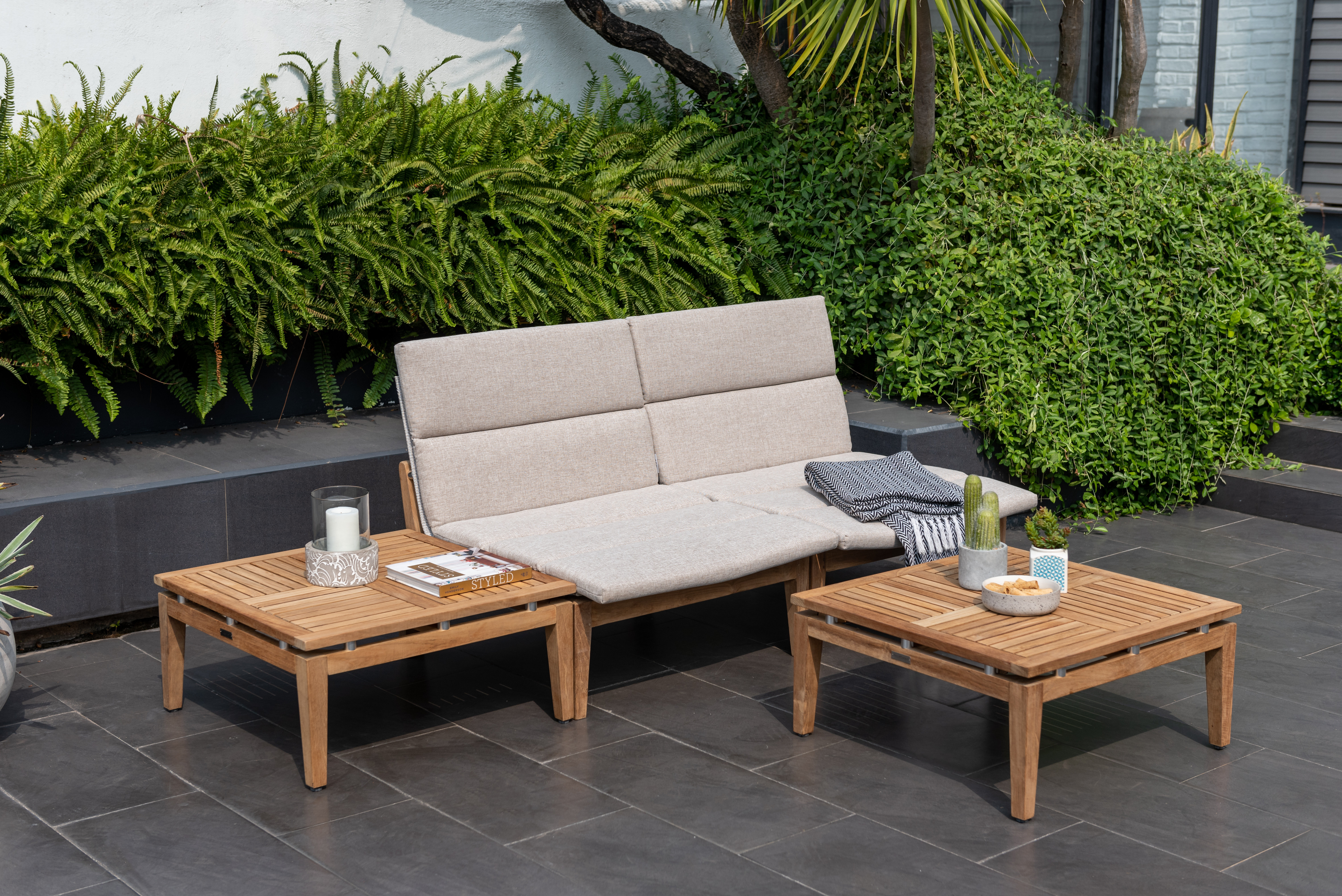 Corrigan Studio® Lujane Teak 4pc Outdoor Patio Seating Set with