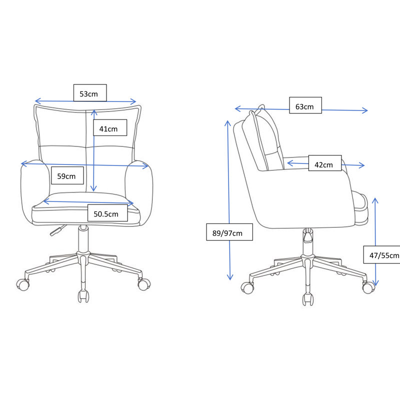 Harbour Corduroy Office Chair, Grey