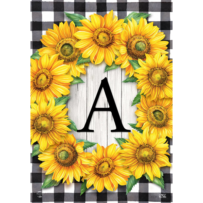 Sunflowers Monogram A Garden Flag