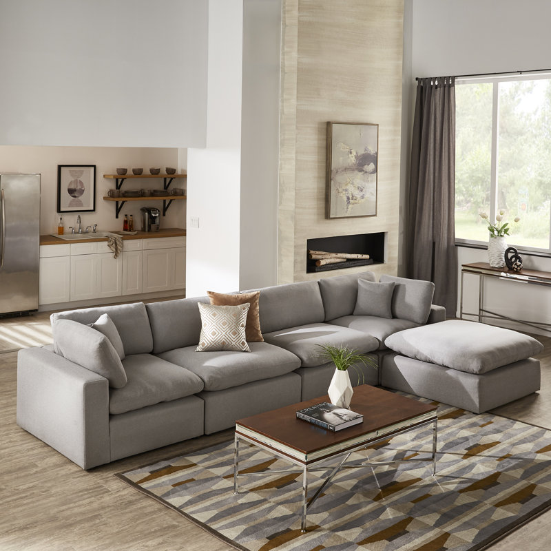 Canapé modulaire réversible de 160 po de large avec repose-pieds Bania