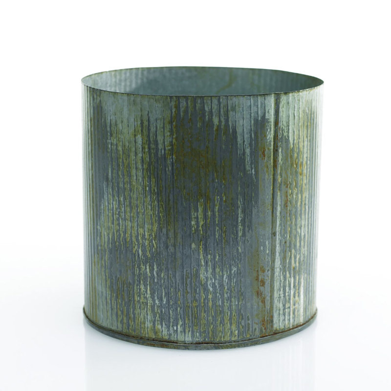 Pot à fleurs en métal Tametha, H 6,75 po x l 6,75 po x P 6,75 po