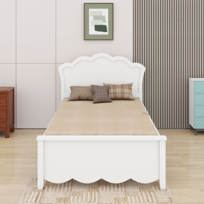 Lit plateforme en bois avec tête de lit, conception peu encombrante pour enfants, adolescents et chambre d'amis