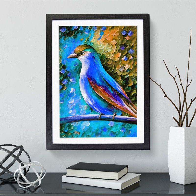 View Of A Bird No.2 - Single Picture Frame Painting, 64cm H x 46cm W x 2cm D, Black Framed