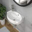 Lavabo de salle de bain mural 16 po x 11 po, petit lavabo mural ovale en céramique avec trop-plein, compatible avec robinet à un trou, blanc