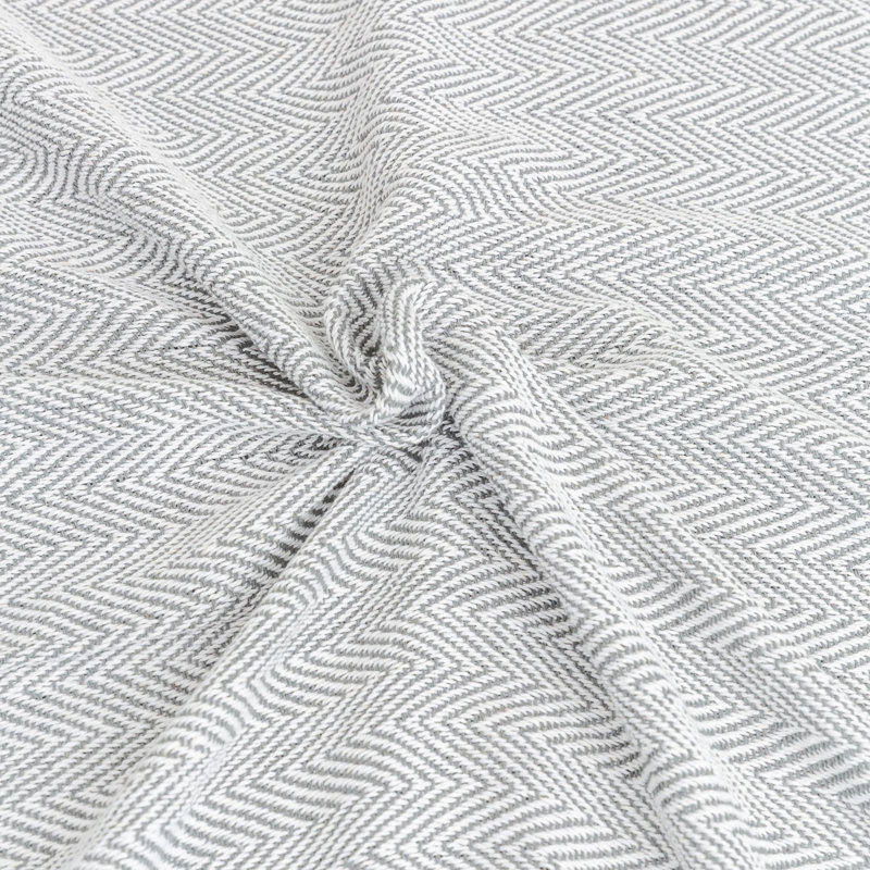  Jeté en coton à chevrons, Gris, l 90 po x L 100 po
