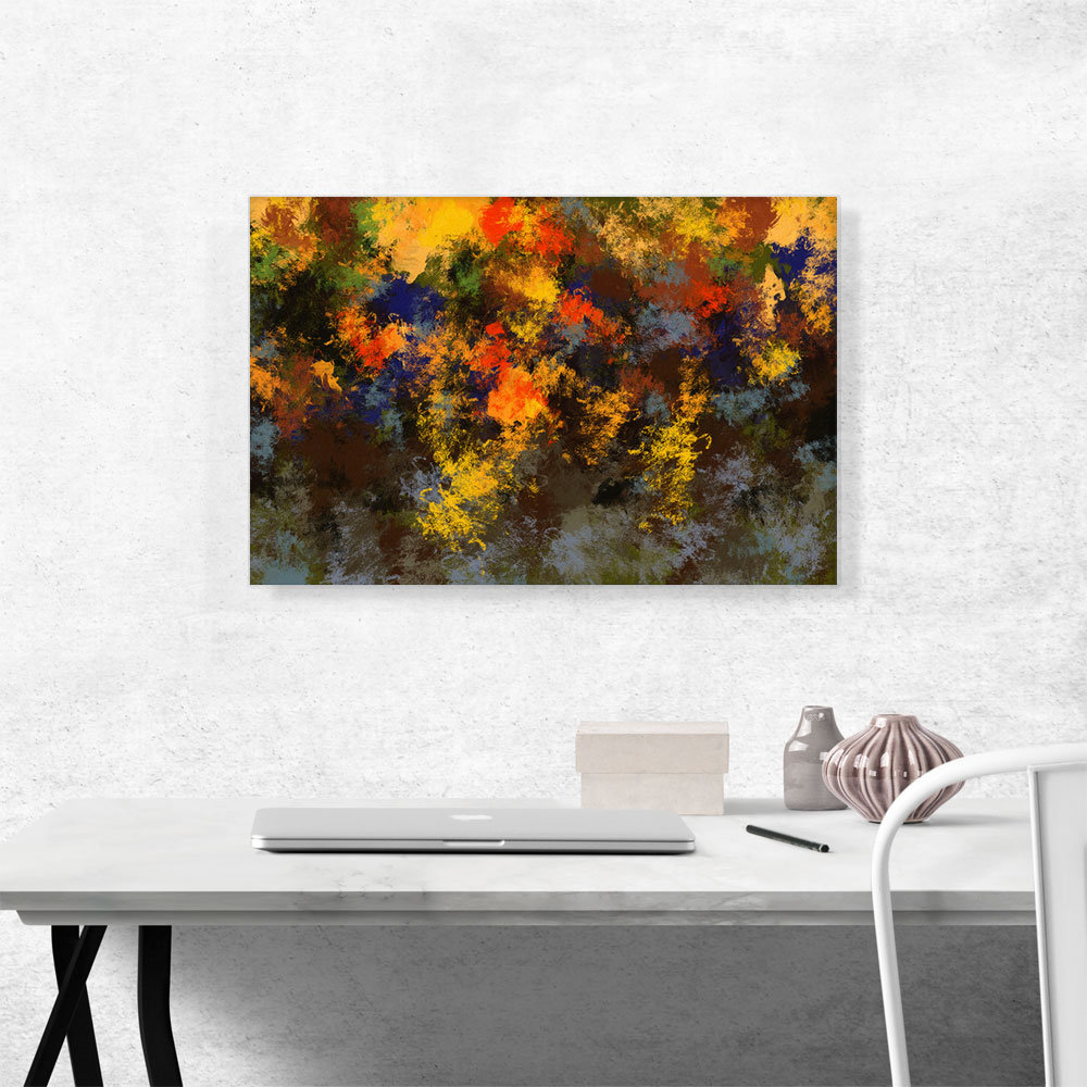 " Orange Yellow Black Blue " Painting Print ARTCANVAS 