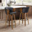 Tabouret de comptoir pivotant rembourré en cuir de polyuréthane 30,51 po Lesli-1755358074