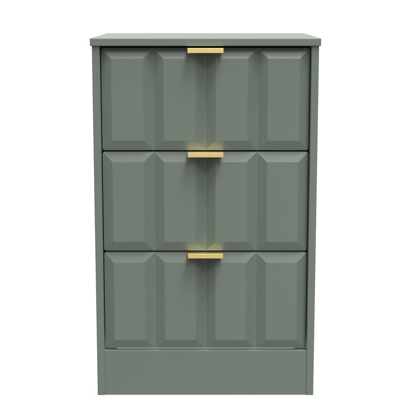 Arnesto 45cm W Manufactured Wood Bedside Table, Reed Green