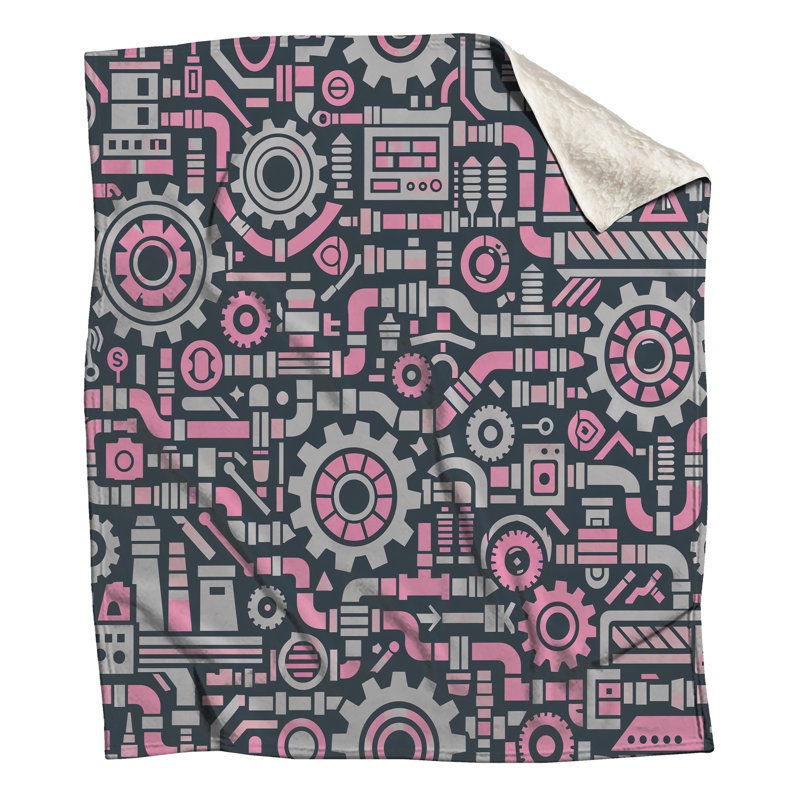 Couvertures à motif industriel, 50in W x 60in H