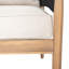 Causeuse d'extérieur en bois d'acacia, bois au fini naturel, coussin beige, corde noire