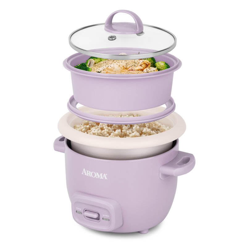 AROMA® 3-Cup (Cooked) / 0.8Qt. Digital Rice & Grain Multicooker, Lilac