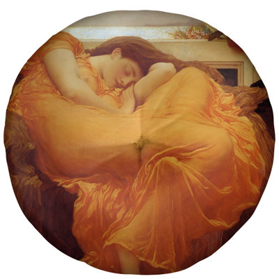 Coussin de plancher juin frederic leighton flamme