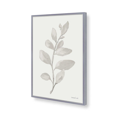 Elegant Grey Leaves I Print