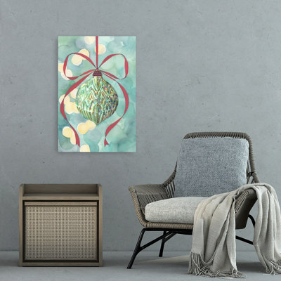 Aquarelle, ornement de Noël classique, délicat, impression murale élégante