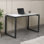 NOVA Study Modern Computer Desk, Writing Desk, Dining Table, Gray and Antracite, Metal Frame, Rectangular Legs