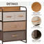 Commode multicolore 9 x 4,5 x 12,2 po avec fabrication en verre, rangement et tiroirs, acier