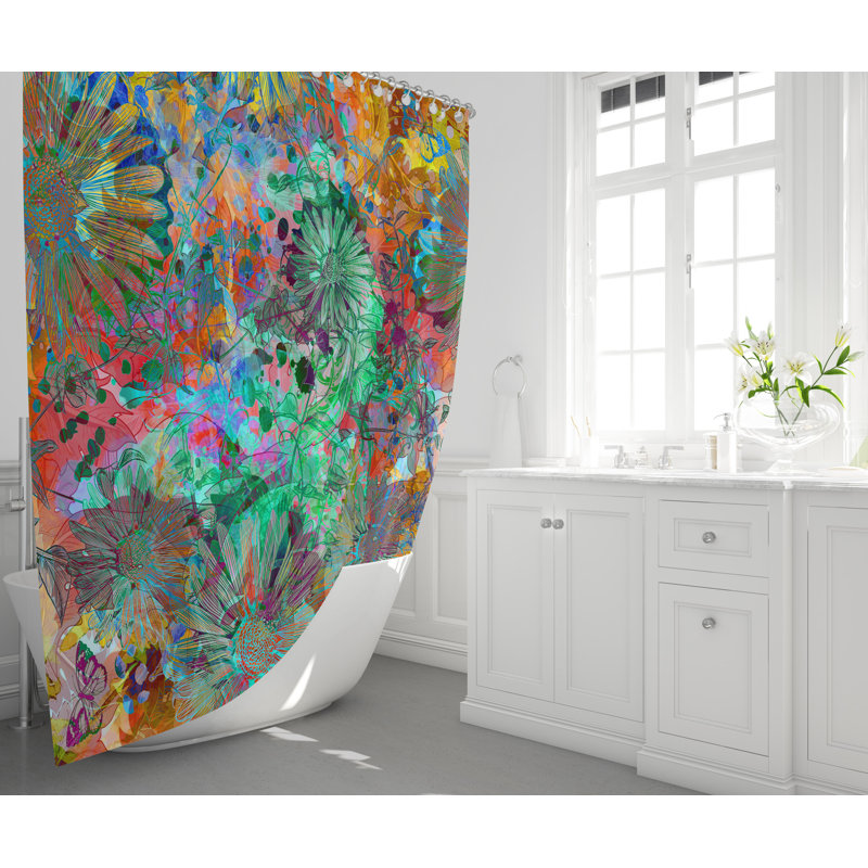 Abstract Shower Curtain, 72" H x 70" W