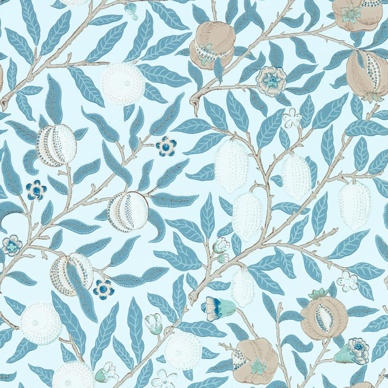 Fruit 10.05m x 52cm Matte Wallpaper Roll, Blue