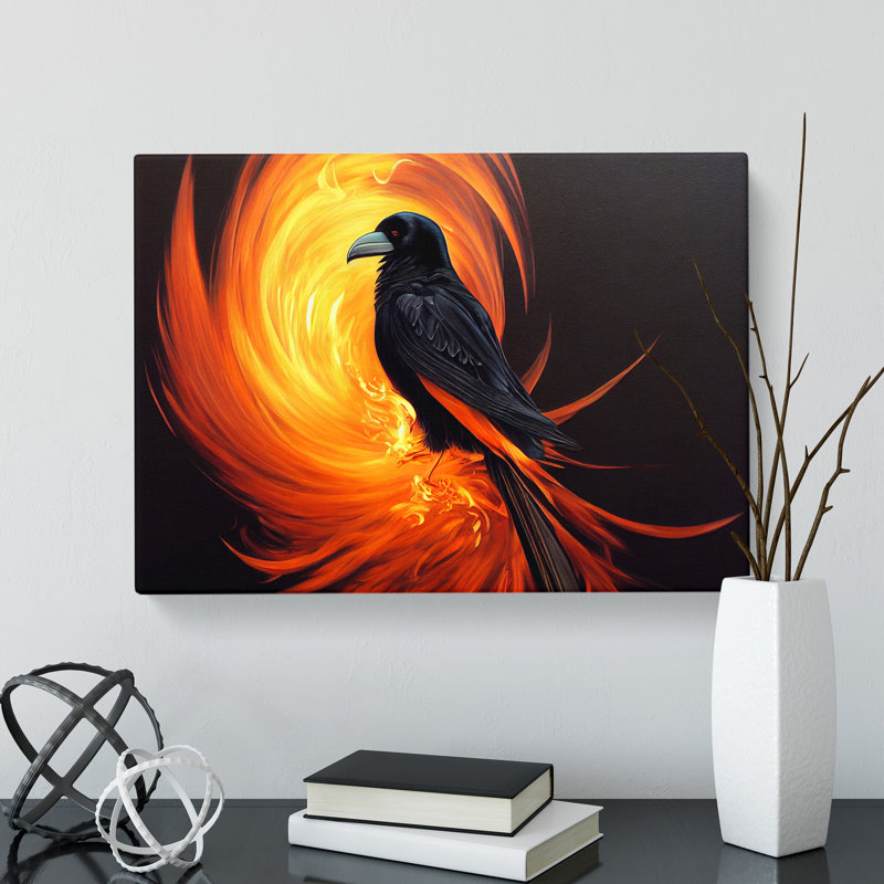 Picturesque Raven Bird - Wrapped Canvas, 35cm H x 50cm W x 3cm D