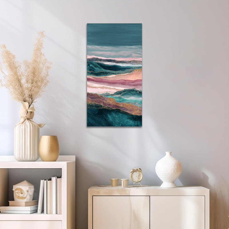 Abstract Canvas Artwork - Elegant Wall Art Abstract Picture for Living Room, Modern Landscape Art Wall Decor for Bedroom, High-Quality Wrapped Frame Print, 20×40 inches