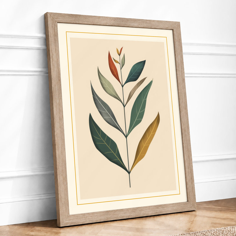 Single Stem In Gold Botanical - Print, A2 - 59.4 x 42.0 cm, Oak