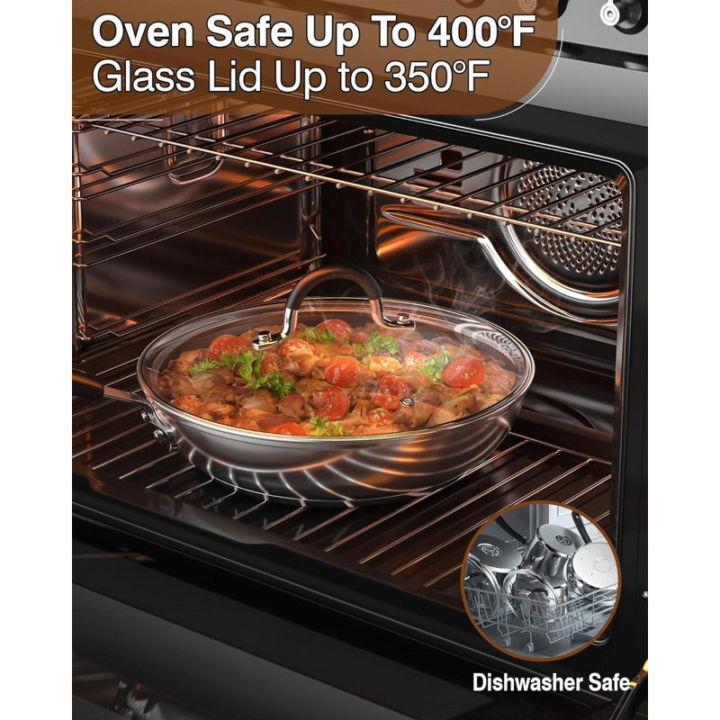 10-Piece Stainless Steel Cookware Set with Glass Lids
