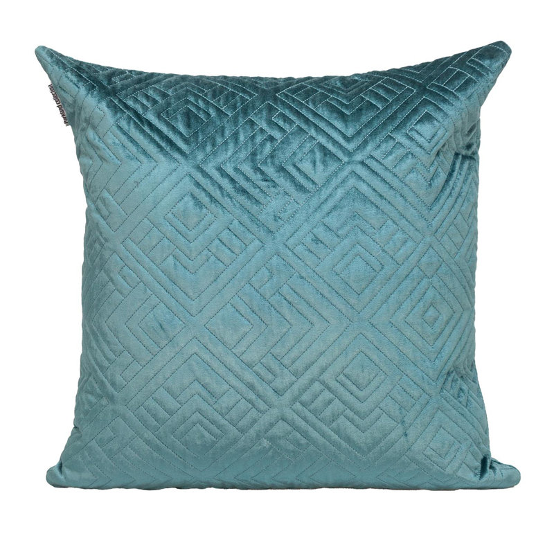 Parkland Collection Eris Transitional Quilted Teal Throw Pillow, Green