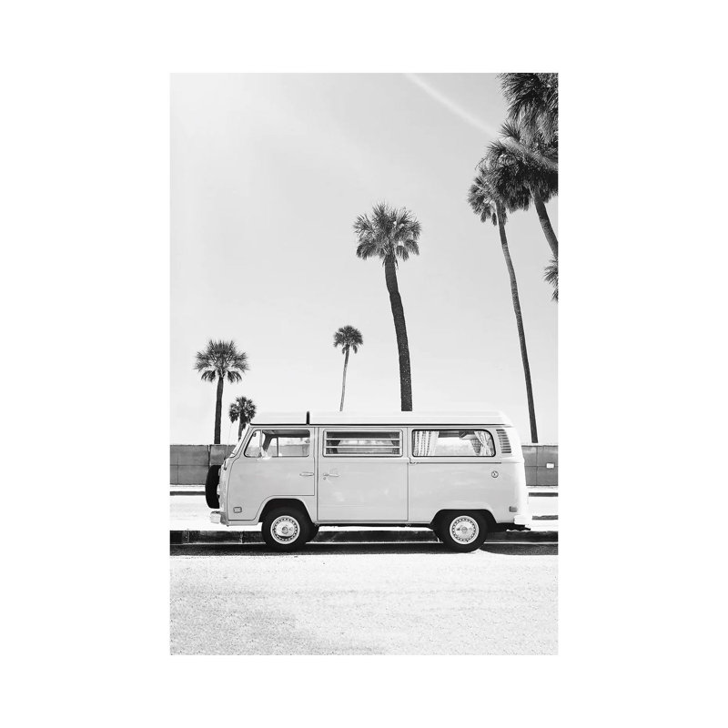 «Van In Black & White» par Sissi & Seb - reproduction de photo, Pas de tapis, Toile tendue, H 12 po x l 8 po x P 0,75 po