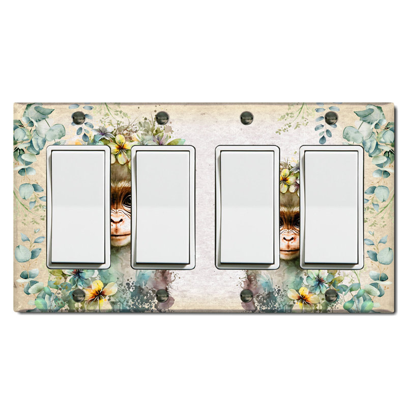 Copper Rust Patina Teal Print 4 - Gang Toggle Light Switch Standard Wall Plate