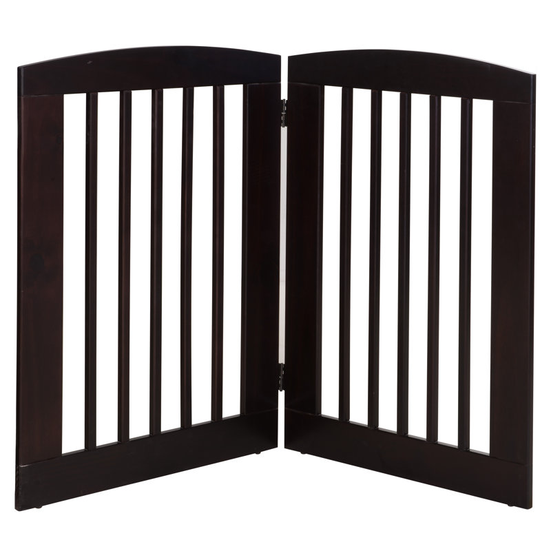 Barrière pour animaux Daniella, Grand (H 36 po x l 48 po x L 0,75 po), Bois foncé