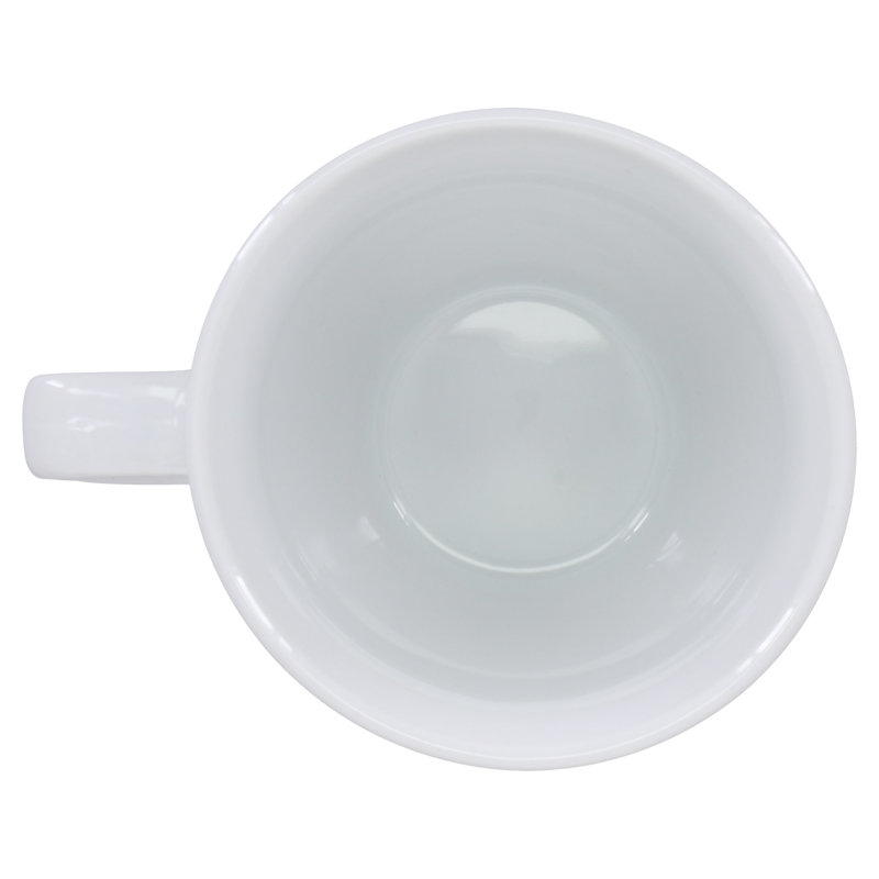 White Ceramic Round Modern Coffee Mugs Set of 4