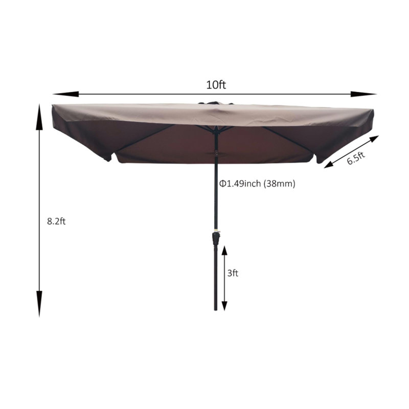 Parasol rectangulaire pour terrasse, Chocolat