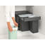 Bac de recyclage en plastique à double compartiment Sort & Go, 2,6 + 2,6 + 5,3 gallons