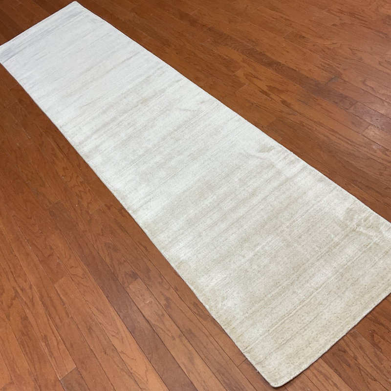 Hand Knotted Silk Area Rug, Runner 2'6" x 10'