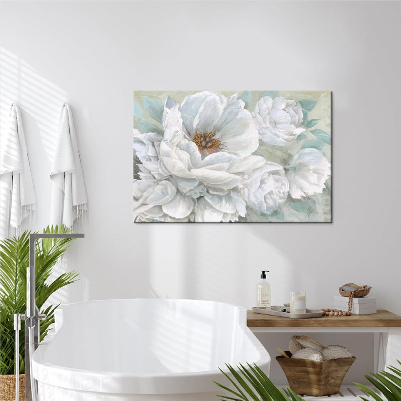 Thème de paysage abstrait White Blossom, art mural non encadré, 36 × 24